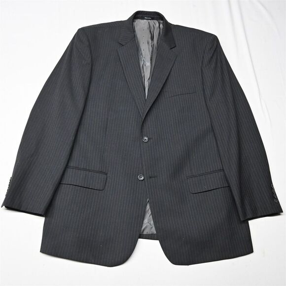 Joseph & Feiss 46R Gray Stripe 100% Wool Mens Blazer Jacket Sport Coat